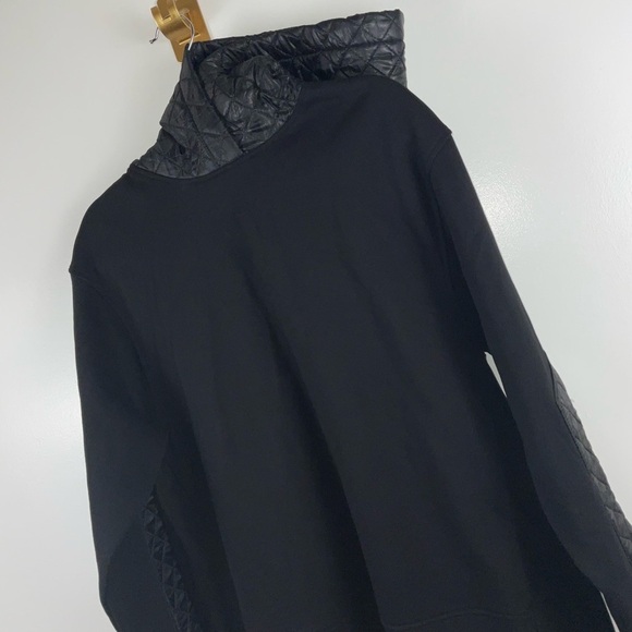 Zara Combination Quilted & Denim Black Hooded Sweatshirt | Size US S - Picture 9 of 10